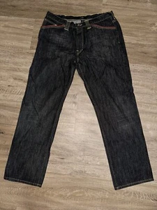 Y2K Sean John Baggy Red & Green Embroidered Mens Jeans 38x32 - Picture 1 of 9