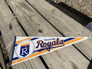 KANSAS CITY ROYALS Vintage Circa 1980's Logo Baseball Pennant Full Size 30X12 NM - Picture 1 of 3