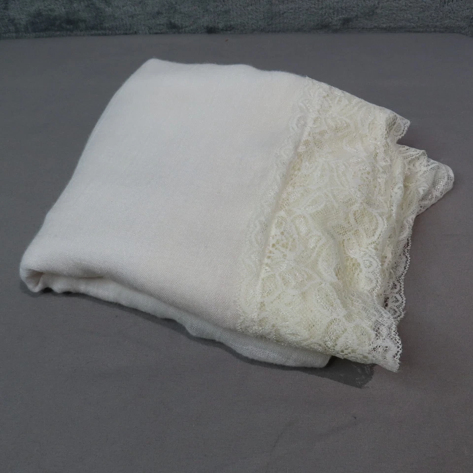 Charlotte Russe WHITE Infinity Scarf Lace Edge Fashion 33x64" Spring Summer - Image 1 of 4