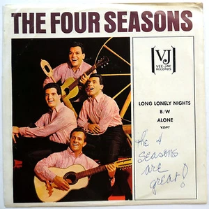 FOUR SEASONS 45 Lonely Lonely Nights / Alone VG++ cond. Doo-Wop POP 1964 w 3152 - Picture 1 of 4