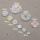 Round Bling Crystal AB Resin Rhinestone Flat back Cabochon Stone DIY Wedding