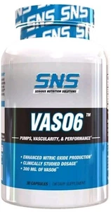 SNS SERIOUS NUTRITION SOLUTIONS VASO6 PUMPS TEST Strength Booster 30 Caps - Picture 1 of 3