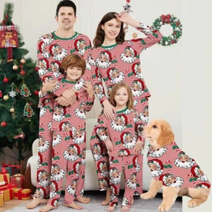 Christmas Matching Family Pyjamas Adults Kids Xmas Santa Cluas Nightwears PJ's - Picture 1 of 67