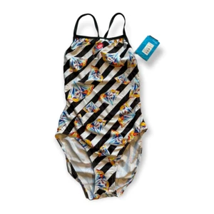 Arena Badeanzug Schwimmanzug Diamonds black white multi schwarz weiß Größe 164 - Bild 1 von 6