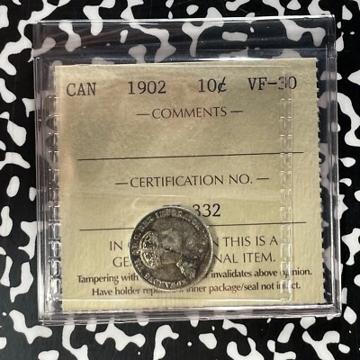 1902 Canada 10 Cents ICCS VF30 Lot#OV1485 Silver! - Image 1 of 4