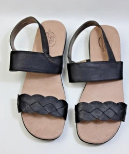 Life Stride Simply Comfort "Espacito" Black Braided Sandals Women's Size: 12W - Picture 1 of 17