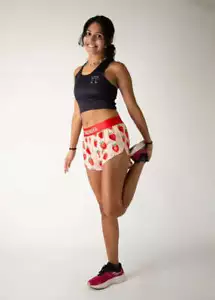 Pantaloncini donna fragola 1,5" spacco XXS, XS, S, M, L, XL - Foto 1 di 7