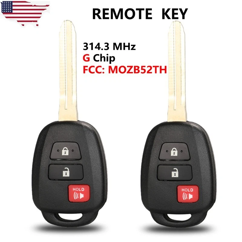 2 For Scion tC iQ for Toyota Yaris 2014 2015 2016 Remote Key Fob MOZB52TH G Chip Foto 1 de 1