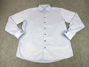 Camicia Eton uomo 17,75 45 blu chiaro manica lunga vestibilità contemporanea colletto largo - Foto 1 di 8