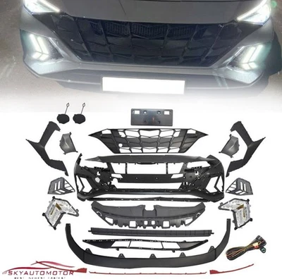 Front Bumper Cover Primed & Grille Assembly Fit Hyundai Elantra Sedan 2021-2023 Foto 1 de 4