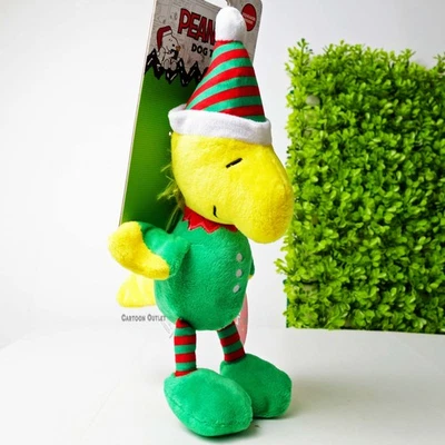 Dog Toy Woodstock Plush with Squeaker Peanuts Christmas Santa Holiday Theme Elf - Image 1 of 4