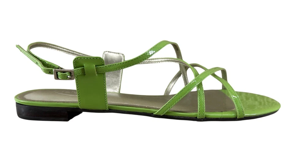 Talbots Women’s Green Leather Ankle Buckle Open Toe Shoes Size 10 - Image 1 of 4