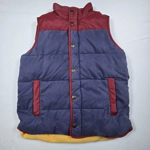 Vtg Johnnie B Quilted Puffer Vest Youth Kids Size 13-14yr Blue Red Yellow Fleece - Picture 1 of 9