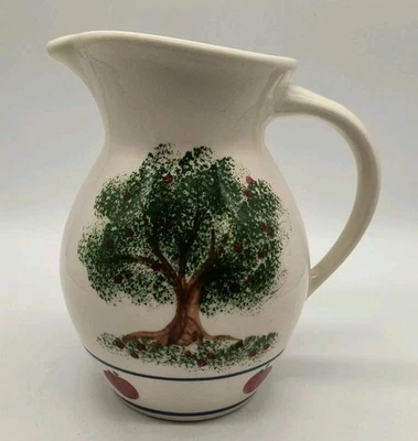 Jarra de cerámica Cross Creek Apple Tree pintada a mano EE. UU. gres Bedford VA Foto 1 de 4