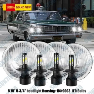 4PCS 5.75" 5-3/4 Inch Round LED Headlights Hi-Lo for Ford Galaxie 500 1962-1974 - Picture 1 of 21