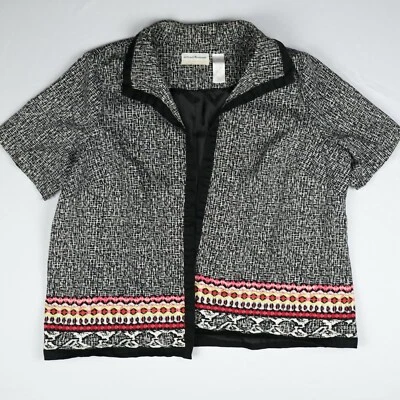 Top de mujer Alfred Dunner talla 20W negro gris manga corta Foto 1 de 4