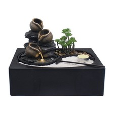 Fontana Acqua Interno Zen Giardino Esterno Funzione Flusso Acqua Decorazione LED Poliresina