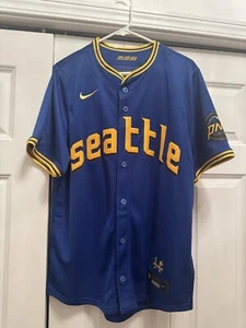 Nike My Oh My MLB Seattle Mariners Blue Yellow Jersey Medium Rodriguez 44 NWT - Picture 1 of 7