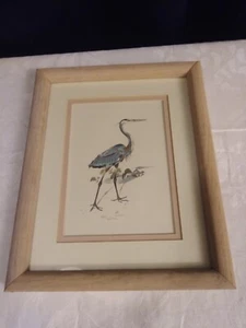 Blaureiher gerahmter Druck limitierte Auflage 84/900 signiert von Phyllis Moore - Bild 1 von 8