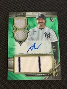 2024 Topps Triple Threads - Austin Wells Emerald Patch AUTO 21/50 - Picture 1 of 2