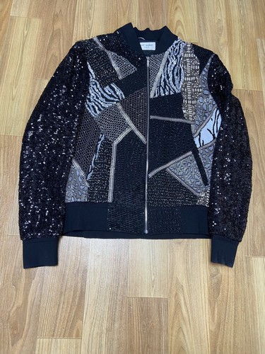 SAINT LAURENT (YSL) 1 ? Bomber 46 48 Saint Laurent patchwork paillettes impreziosito