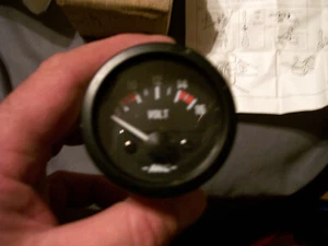 ANC VOLTMETER GAUGE CUSTOM STOCK NO. 81-1909 BLACK 2 INCH WITH COVER CASE - Picture 1 of 2