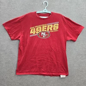 San Francisco 49ers Men Shirt XL Red Majestic Logo Short Sleeve Cotton Crew Neck - Picture 1 of 7