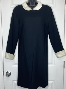 Vintage Evan Picone Kleid Damen Größe 10 Wednesday Addams schwarz Wolle Kostüm - Bild 1 von 14