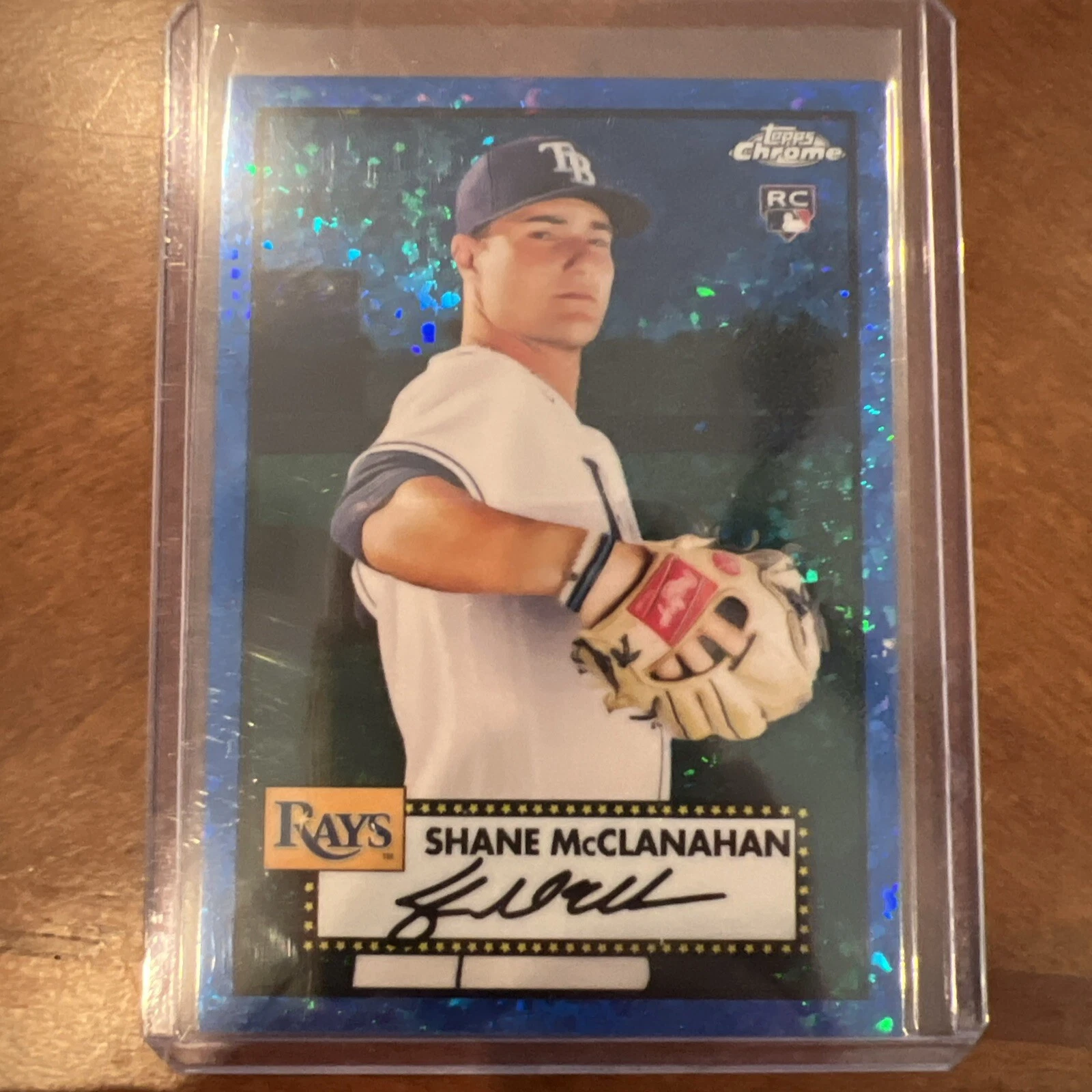 Shane McClanahan 2021 Topps Chrome Platinum Anniversary Blue Mini Diamond /199