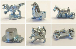 MONOPOLY CHEATERS EDITION ORIGINAL 6 TOKEN SET REPLACEMENT DINOSAUR TERRIER DOG - Picture 1 of 3