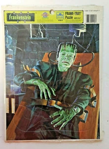 Vintage Frankenstein 12 Piece Puzzle Golden Universal Studios Monsters U170 - Picture 1 of 2