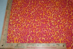 Wild Things Pink Leopard Animal Springs Ind 18 x 44 W Fabric Cotton Fast Ship - Picture 1 of 3