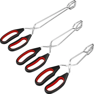 Scissor Tongs Stainless Steel 3 Pack Kitchen Tongs for Cooking Food Tongs BBQ - Picture 1 of 6