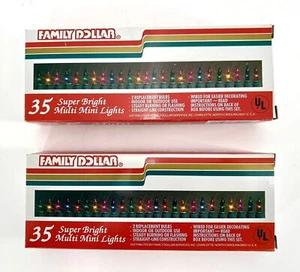 Vintage Family Dollar 35 x 2 mehrfarbige Mini-Leuchten - nie benutzt neu aus altem Lagerbestand - Bild 1 von 2