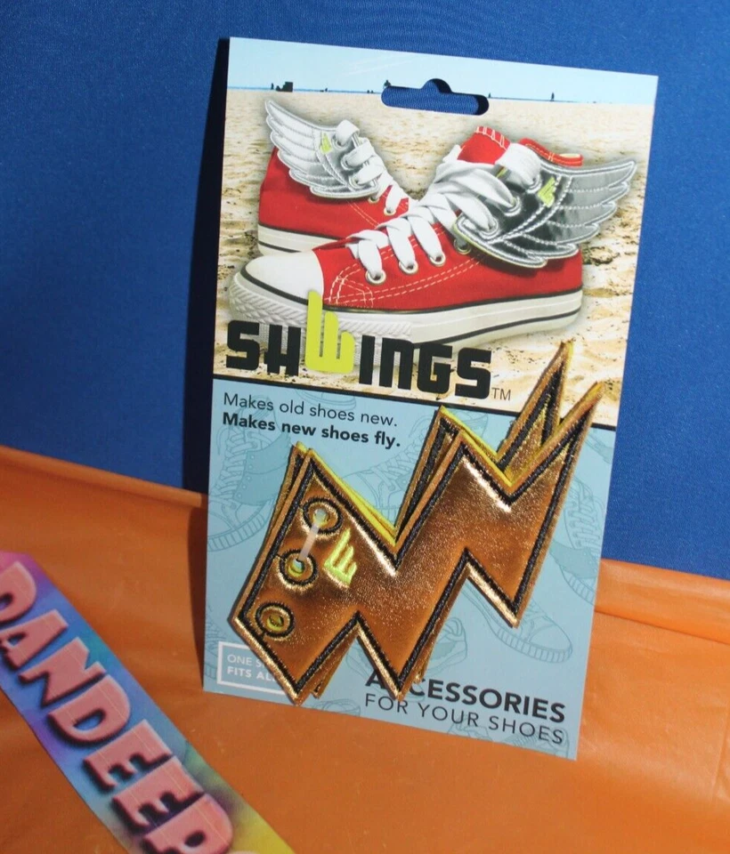Shwings Shoe Lace Accessories - Gold and Silver Lightning Bolts 40103 40104