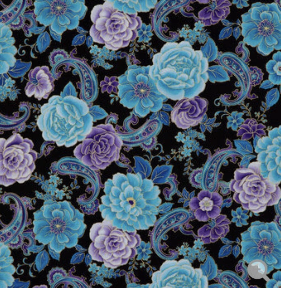 "Cenefa cortina ventana floral azul 40"" ancho 15" largo" Foto 1 de 1