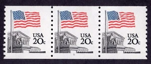 Scott #1895a Flag over Supreme Court Plate # Coil of 3 Stamps - MNH P#9 - Picture 1 of 3