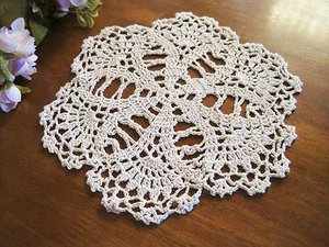 Chic Handmade Crochet Cotton Doily Beige - Picture 1 of 3