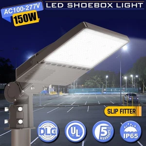 22500LM LED Shoebox Light 150W Outdoor Commercial Parking Lot Lighting Photocell - Picture 1 of 11