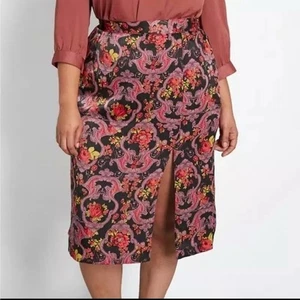 Modcloth Women’s Plus 3X midi pencil skirt Paisley Retro academia NWT Colorful - Picture 1 of 17