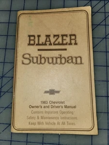 1983 Chevrolet Blazer Suburban Owners Manual Original - Picture 1 of 1