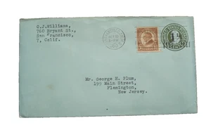 US SC U408-687 SANFRANCISCO, CA POSTAL COVER HISTORY 1950 - Picture 1 of 2