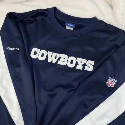 Sudadera Pullover Reebok NFL Dallas Cowboys Azul Marino Cuello Redondo Para Hombre Foto 1 de 4
