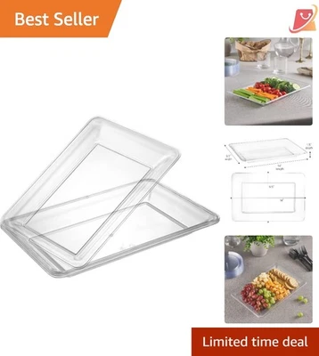 Juego de 4 platos desechables transparentes rectangulares de plástico para servir 10x14 Foto 1 de 4