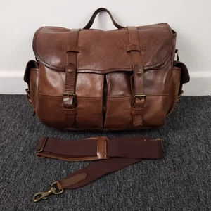 Bolso Mensajero de Cuero Polo Ralph Lauren Cartera Maletín Marrón Estilo Vintage - Imagen 1 de 19