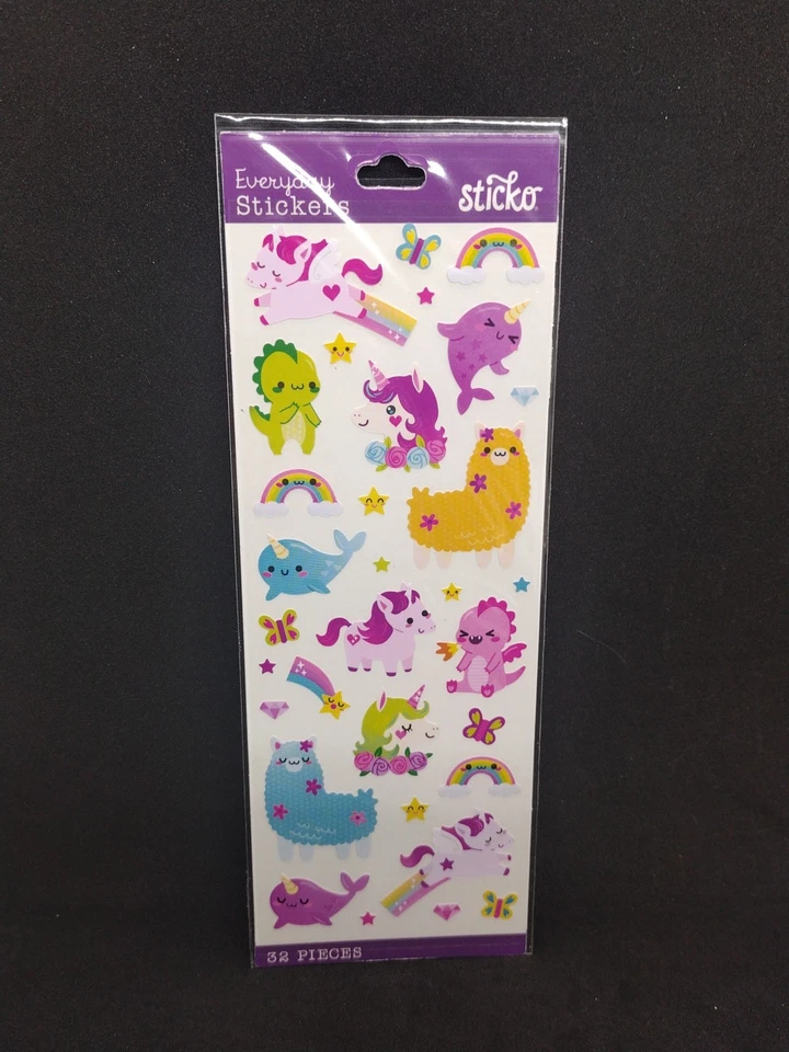Sticko EKSUCCESS Brands Everyday Stickers Fantasy Animals 32 Pcs