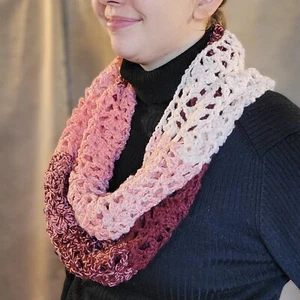Lace Infinity Scarf - Burgundy Pink & Sequins - Picture 1 of 6