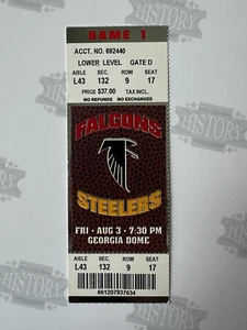 2001 Michael Vick Pro Debut Ticket 8/3/01 Pittsburgh Steelers Atlanta Falcons - Picture 1 of 2