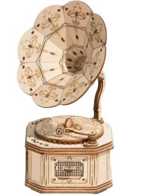 ROBOTIME 3D Wooden Puzzle Phonograph Kit - Image 1 of 4
