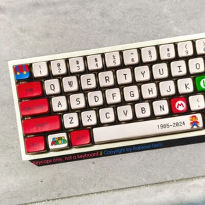 Mario Red Keycaps Set PBT Transparent Pudding for Cherry MX Mechanical Keyboards - Picture 1 of 11